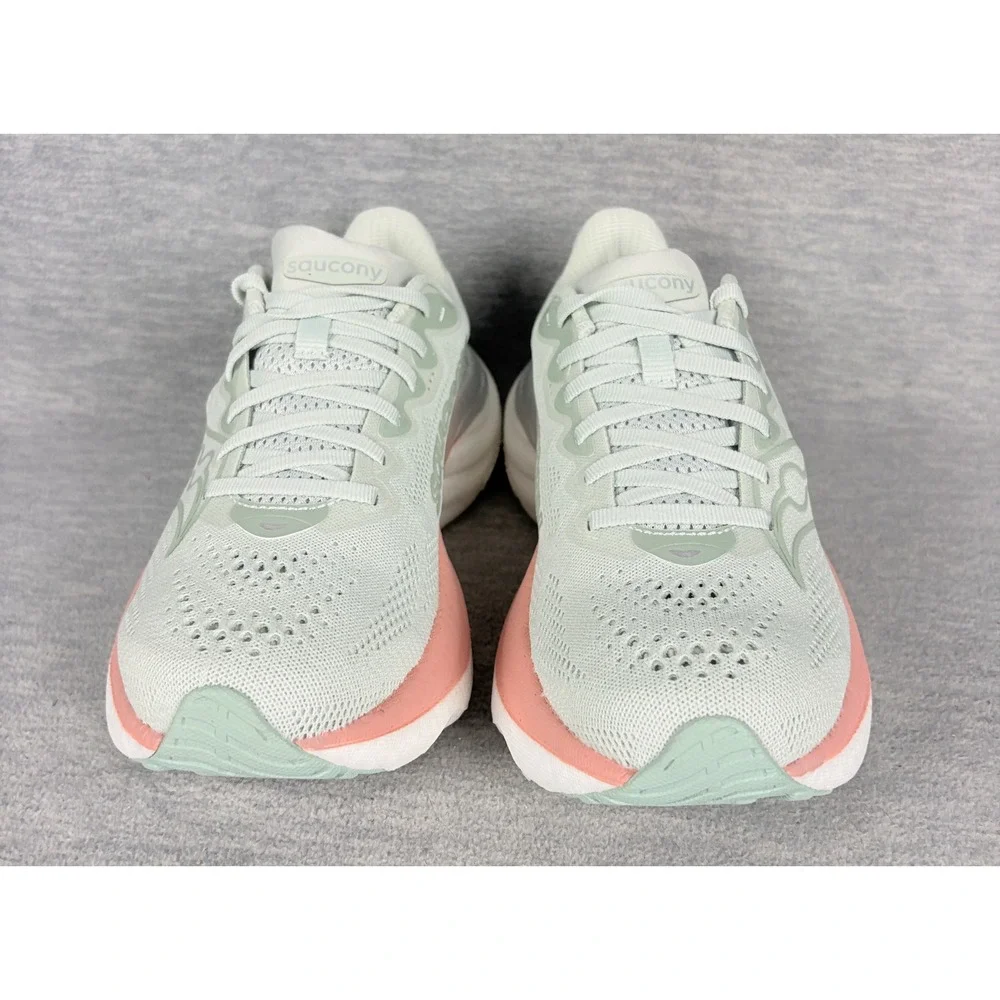 Saucony Ride 19 Running Sneakers Womens 6.5 Green Pink Mist Cameo Comfort Walk